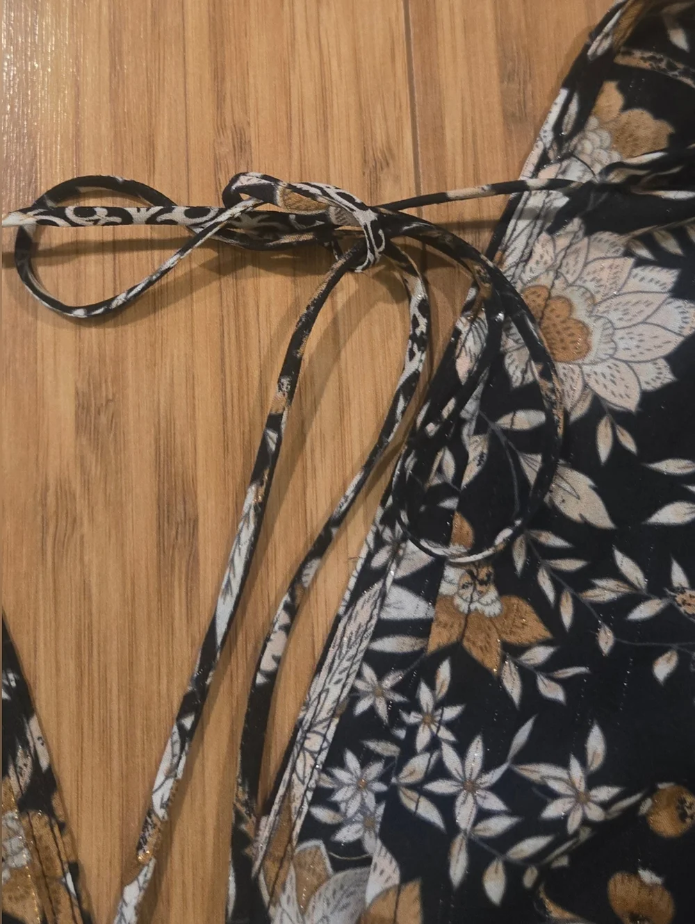 Carly Jean Boho Floral Maxi Dress in Black and Cream - Picture 12 of 15